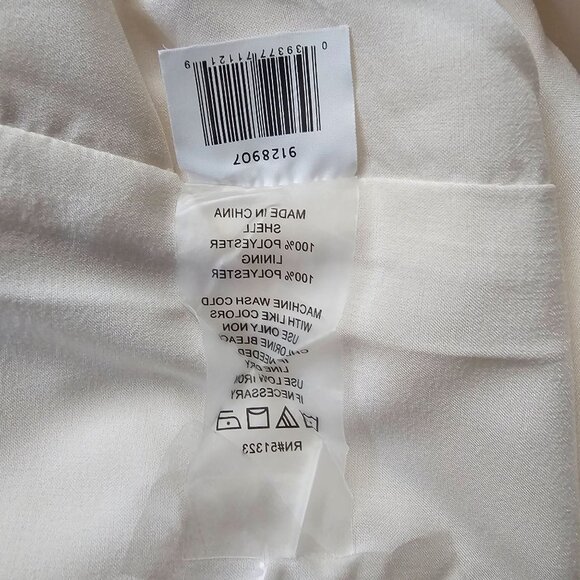 Vince Camuto White Black Floral Layered Ruffle Flutter Sleeve Mini Dress Size 16 - Picture 15 of 16